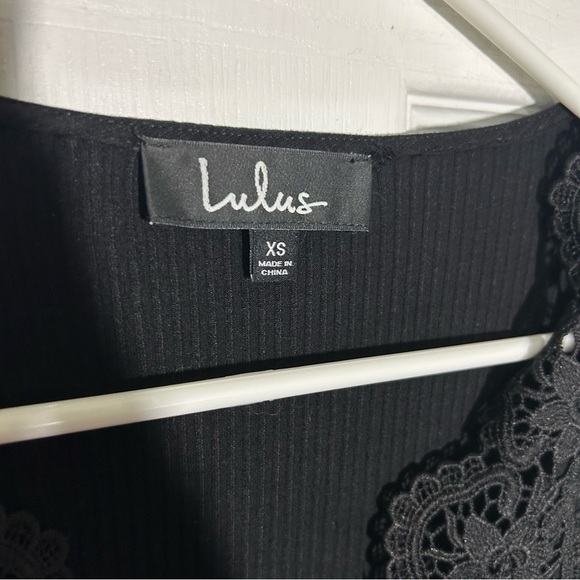 Lulu’s Come Back To You Black Lace Long Sleeve Ribbed Bodysuit Size XS NWT - Picture 4 of 10